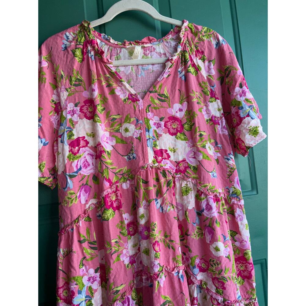 Matilda Jane Pink Floral Tiered Midi Dress - Picture 6 of 9